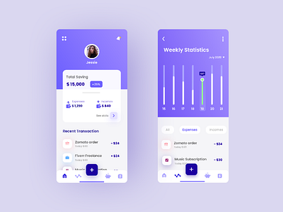 Finance Tracker App app concept design finance money statistics tracker ui uiux ux