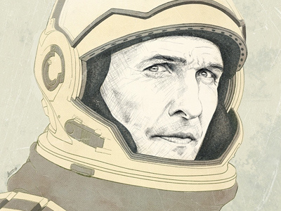 Matthew McConaughey in Interstellar⠀ fanart illustration portrait