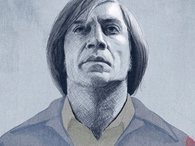 Javier Bardem in No Country For Old Men fanart illustration portrait