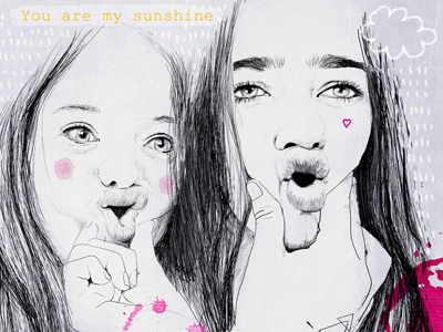 You are my sunshine illustration portrait teenagers