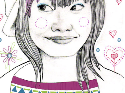 Glance girl illustration love portrait