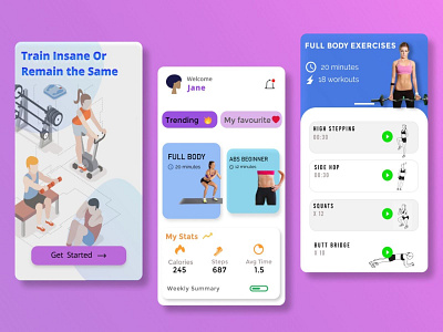 Fitness App app design appdesign appdesigner design design app fitnessapp ui uidesign ux