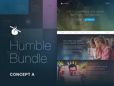 Humble Bundle Concept A game developer humble bundle landing page