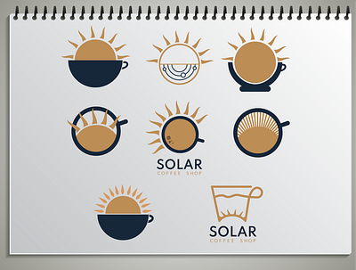 Solar Coffee Shop Logo branding design graphic design illustration logo typography