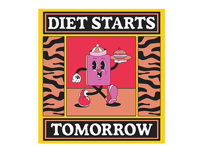 Diet Starts Tomorrow - Illustration adobe illustrator art design flat icon illustration illustrator logo minimal typography vector webdesign website