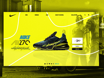 NIKE X CYBERPUNK WEB DESIGN Collaboration branding collaboration cyberpunk 2077 design icon nike nike shoes trend trendy ui ux web design webdesign