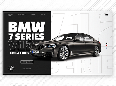 BMW Header UI Concept bmw car website clean concept design header typography ui ux web webdesign
