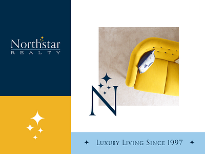 Northstar Realty Branding brand design brand identity branding branding agency branding and identity gold graphic design icon layout layout design logo logo design luxury luxury brand navy real estate rebranding serif serif font stars