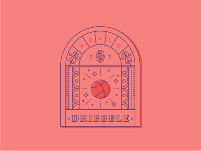 Hello Dribbble by Pyper, Inc. basketball brand design debut dribbble first shot firstshot flat hello dribbble hellodribbble illustration illustrator linework minimal vector