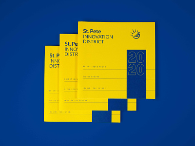 St. Pete Innovation District Book - Cover annual report annual report design book book cover book designer booklet brand design brand identity branding branding and identity brochure identity design innovation print print design print designer report report design tech yellow