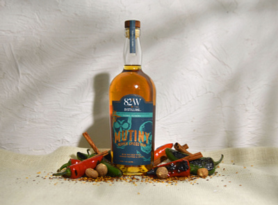 82º West Distilling | Product Photography alcohol branding alcohol packaging brand identity branding branding and identity liquor peppers photography product photo product photo editing product photography rum spiced rum