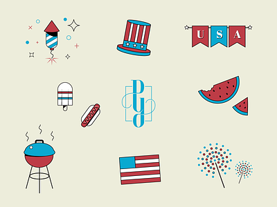 Happy Independence Day! america bbq branding agency firework flag hotdog icon icondesign iconography illustration independenceday july4 patriotic popsicle redwhiteandblue usa vector vectorart vectorillustration