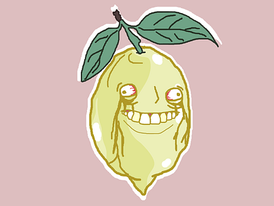 CRAZY LEMON character crazy creepy design food fruits illustration lemon vector