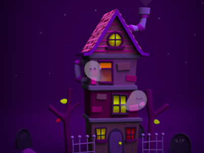 Haunted House 3d cecymeade drawlloween goblin haunted house maya modo