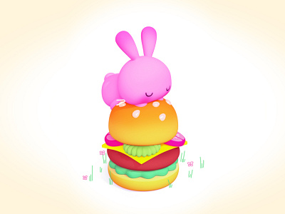 Bunbunny 3d character cute illustration kawaii