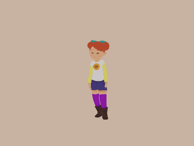 low poly girl 3d game illustration.animation.lowpoly maya videogame