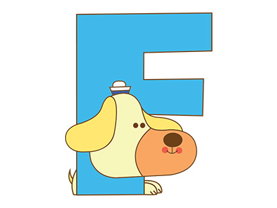 F dog Alphabet 36daysoftype alfabeto alphabet dogs letters puppies type vectors