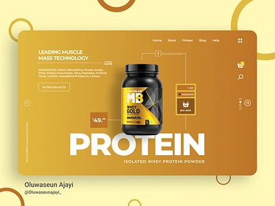 WHEY PROTEIN CONCEPT branding design figma figmadesign graphics landingpage minimal minimal design muscle protein uidesign ux web web design whey workout