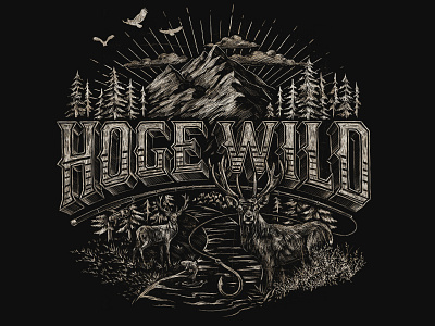 Hoge Wild design hand drawn illustration outdoors vintage wilderness