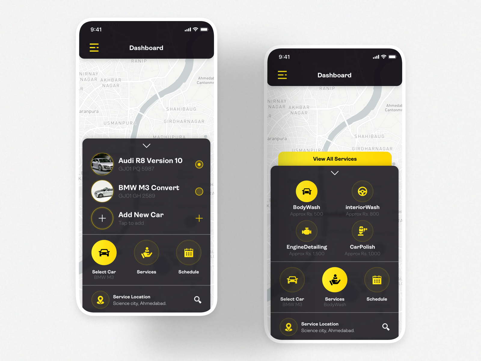 Car Wash App App Development Screen Ideas by NectarBits Pvt Ltd on Dribbble