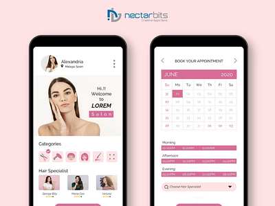 Salon Booking App Design app app design app ui appui design illustration salonapp ui uiux