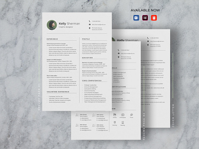 Minimalist CV Resume Word/Docx clean creative cv doc docx infographic job manager microsoft minimalist modern professional resume template word