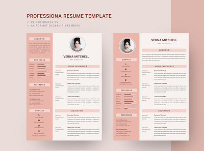 Professional Resume Template clean creative cv doc docx infographic job manager microsoft minimalist modern professional resume template word