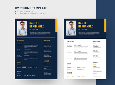 CV Resume Template clean creative cv doc docx infographic job manager microsoft minimalist modern professional resume template word