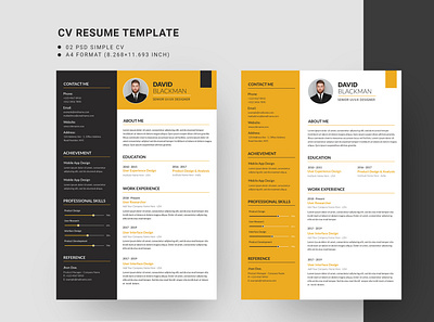 CV Resume Template clean creative cv doc docx infographic job manager microsoft minimalist modern professional resume template word