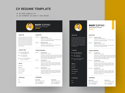 Cv Template clean creative cv doc docx infographic job manager microsoft minimalist modern professional resume template word