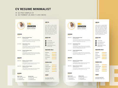 Minimalist Resume Template clean creative cv doc docx infographic job manager microsoft minimalist modern professional resume template word