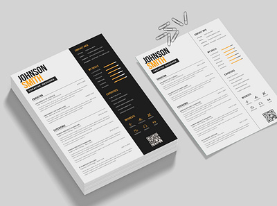 Minimal Resume Template clean creative cv doc docx infographic job manager microsoft minimalist modern professional resume template word