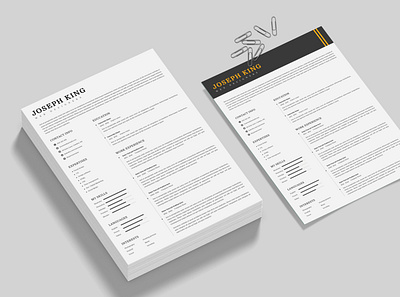 Resume Cv Template clean creative cv doc docx infographic job manager microsoft minimalist modern professional resume template word