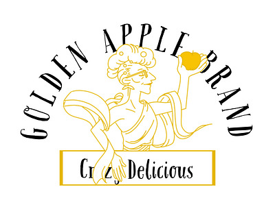 Crazy Delicious Golden Apple Label carla hall crazy delicious dribbbleweeklywarmup fruit sticker line art