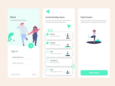 Ritual - Wellness Mobile App Concept app health mobile app mobile design ritual wellness