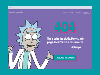 Rick and Morty 404 Page 404 404 error page 404 page rick and morty web design