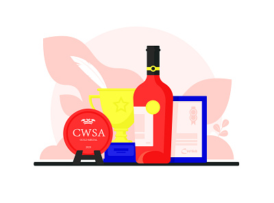 Wine flat style illustration design flat icon illustration