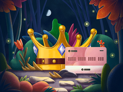 Crown forest illustration