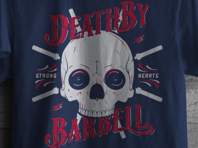 Death By Barbell Mockup barbell crossfit death fitness lightning skull