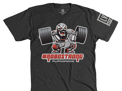 Robostrong Cyborg Weightlifter barbell cyborg illustration robot strong t shirt weightlifting