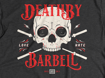 Death By Barbell barbell crossfit death illustration lightning skull weightlifting