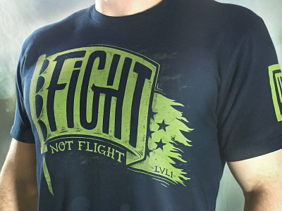 Fight Not Flight Final Product Shot barbell flag illustration lettering