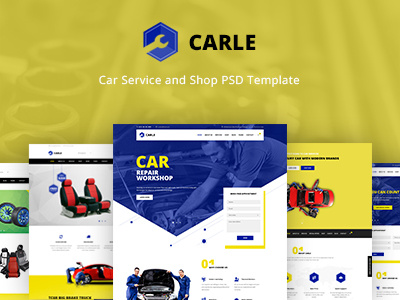 Carle - Car Service and Shop PSD Template car car service car shop mechanic psd template web design