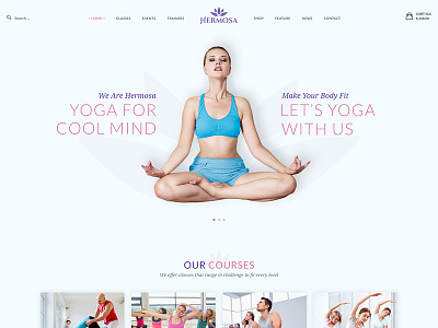 Hermosa Yoga - Homepage 1 beauty class event fitness heath membership psd template schedule web design wellness yoga