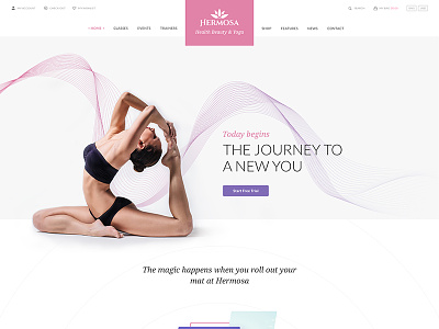 Hermosa Yoga - Homepage 2 fitness psd template web design wellness yoga