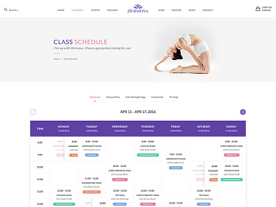 Hermosa Yoga - Classes Schedule class responsive schedule timetable web design yoga