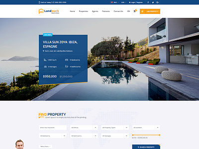 Landmark - Home Advanced Search advanced search agency agent business corporate google maps homes property property listing portal real estate real estate psd template