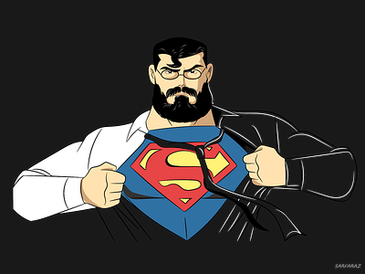 Superman adobe illustrator artwork beard drawing dribbble glasses idea illustration man man of steel strong superhero superman