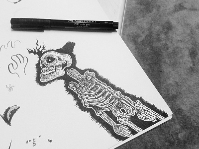 Skeleton Doodle halloween inktober micron october skeleton