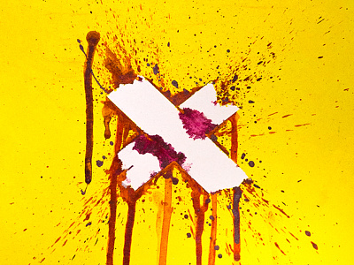 My Bleeding Wall art bleed paint yellow